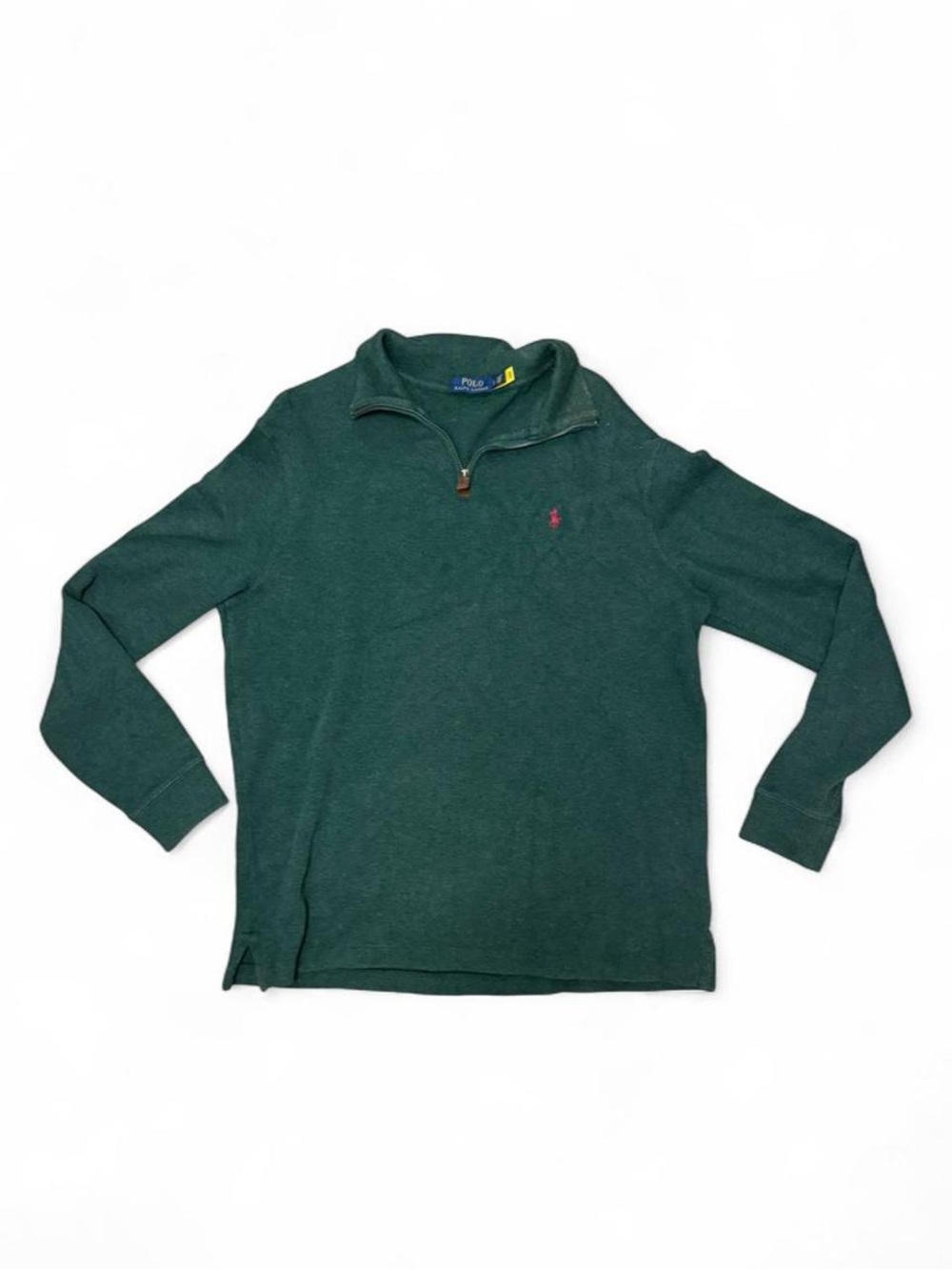 Polo Ralph Lauren Forest Green Quarter Zip Pullover Preppy Vintage Style